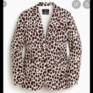 NWT J. Crew Parke Blazer in Giraffe Animal Print Size 0